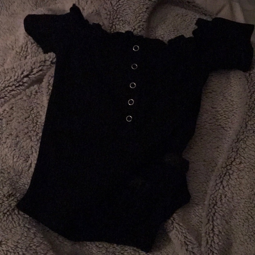 Black off the Shoulder Body Suit